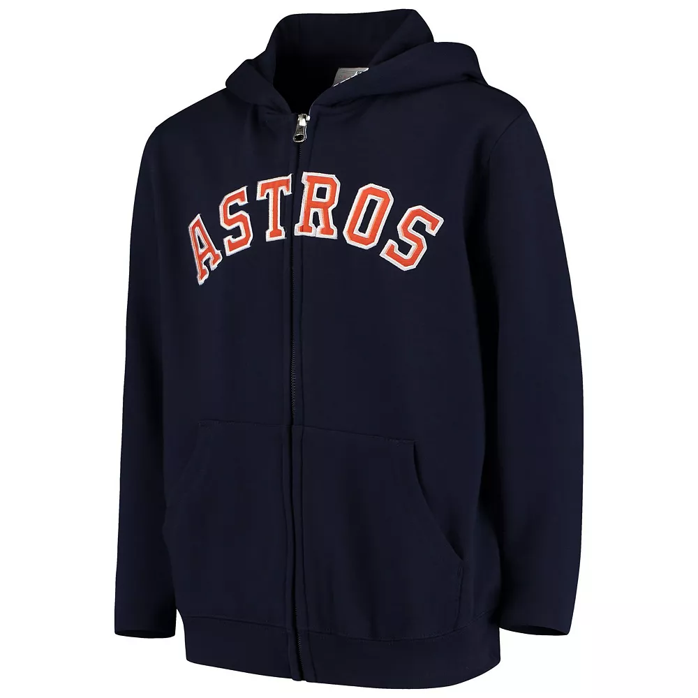 Youth Navy Houston Astros Team Color Wordmark Full-Zip Hoodie 3 Youth Navy Houston Astros Team Color Wordmark Full-Zip Hoodie - Image 3