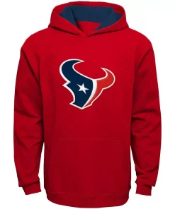 Youth Red Houston Texans Fan Gear Prime Pullover Hoodie