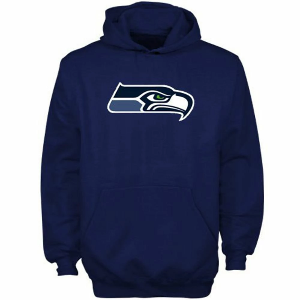 Seattle Seahawks Youth Primary Logo Fleece Hoodie - College Navy 1 Seattle Seahawks Youth Primary Logo Fleece Hoodie - College Navy