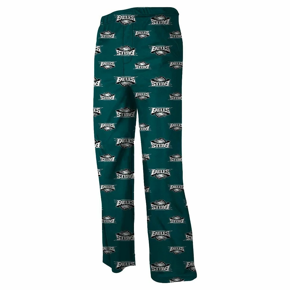 Philadelphia Eagles Preschool Allover Logo Flannel Pajama Pants - Midnight Green 2 Philadelphia Eagles Preschool Allover Logo Flannel Pajama Pants - Midnight Green - Image 2