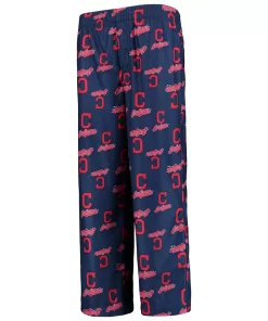 Youth Navy Cleveland Indians Team Color Printed Logo Pants