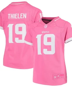 Alternative view of Girls Youth Adam Thielen Pink Minnesota Vikings Fashion Bubble Gum Jersey