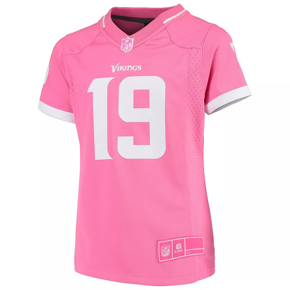 Girls Youth Adam Thielen Pink Minnesota Vikings Fashion Bubble Gum Jersey 3 Girls Youth Adam Thielen Pink Minnesota Vikings Fashion Bubble Gum Jersey - Image 3
