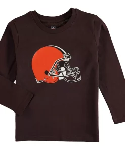 Preschool Brown Cleveland Browns Team Logo Long Sleeve T-Shirt