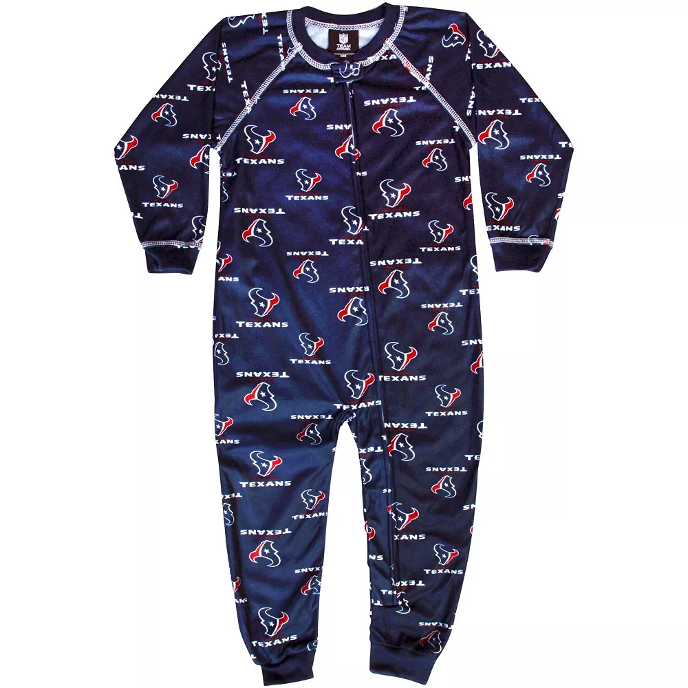 Houston Texans Toddler Piped Full Zip Raglan Coverall - Navy Blue 1 Houston Texans Toddler Piped Full Zip Raglan Coverall - Navy Blue