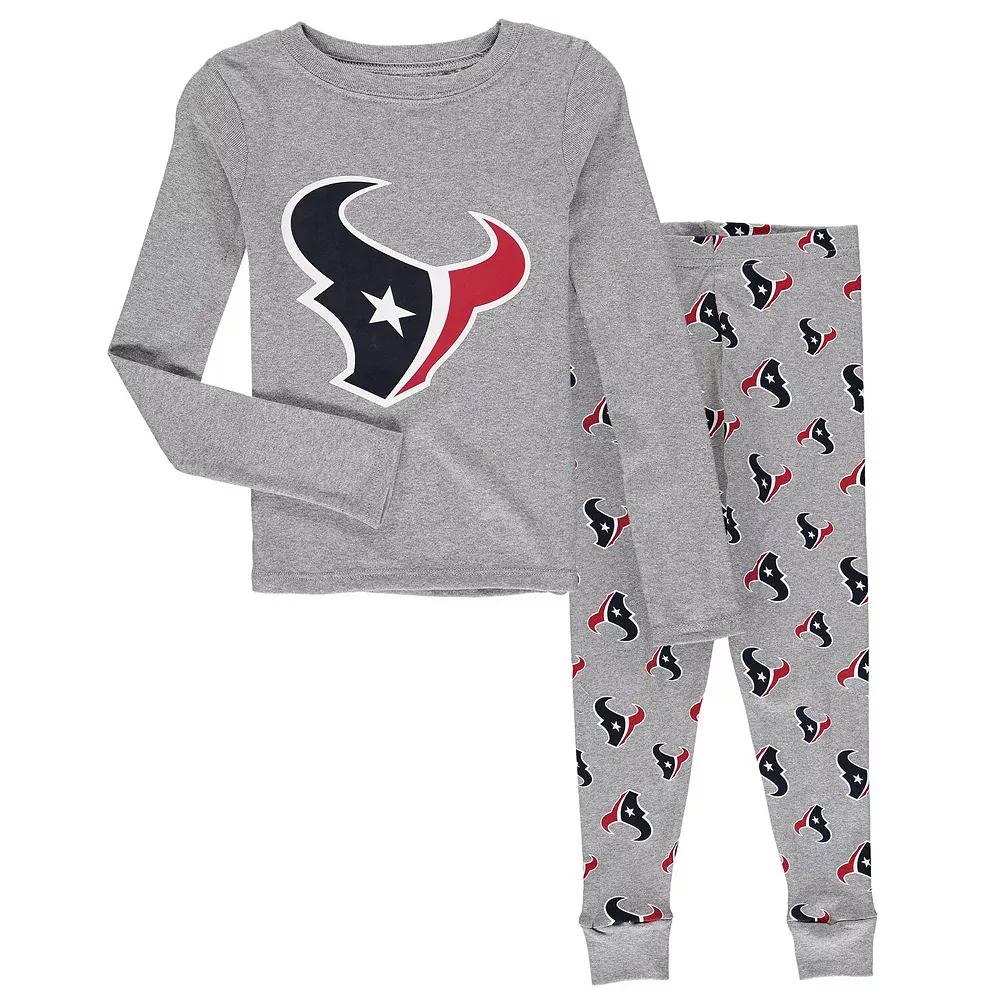 Youth Heathered Gray Houston Texans Long Sleeve T-Shirt & Pants Sleep Set 1 Youth Heathered Gray Houston Texans Long Sleeve T-Shirt & Pants Sleep Set
