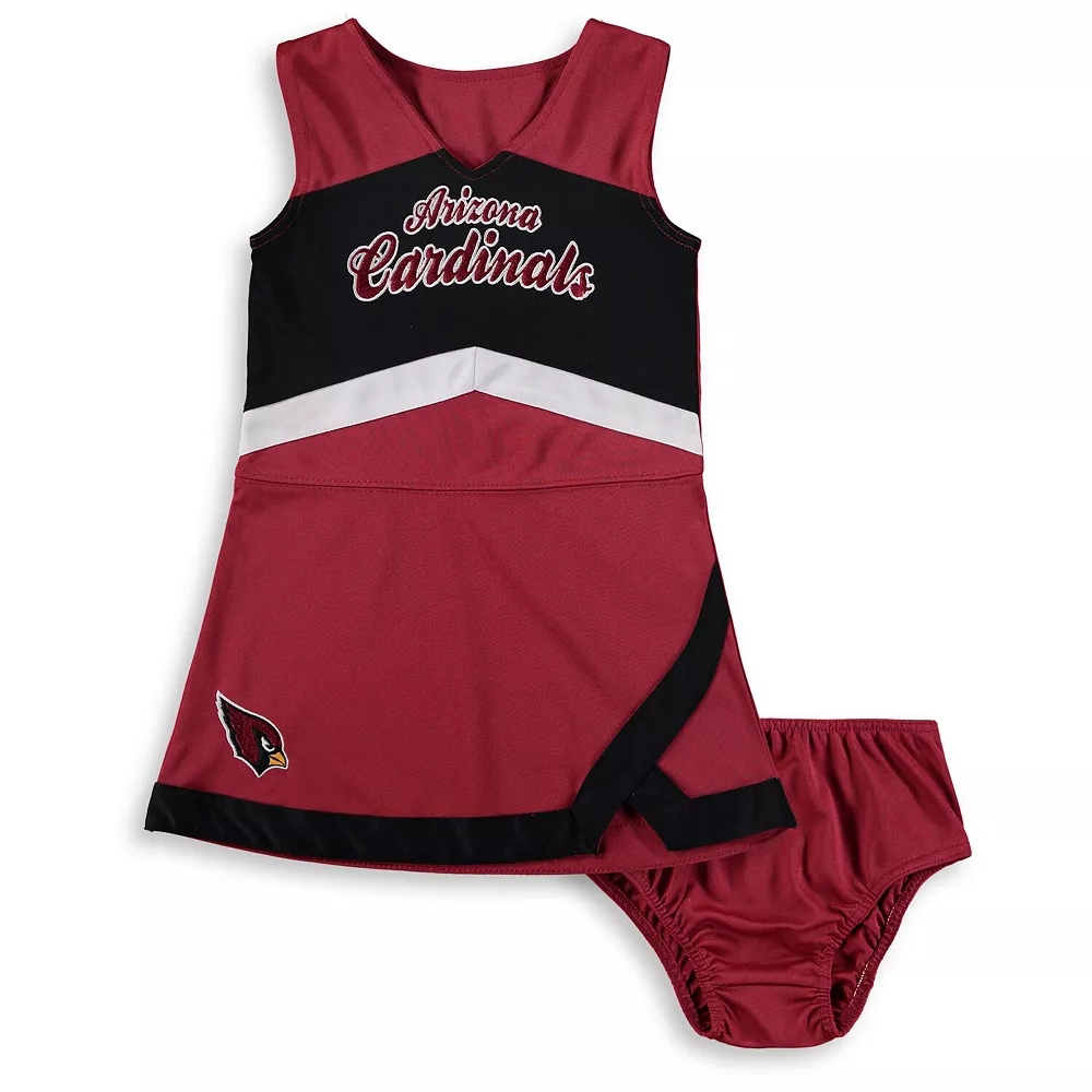 Girls Toddler Cardinal/Black Arizona Cardinals Cheer Captain Jumper Dress 1 Girls Toddler Cardinal/Black Arizona Cardinals Cheer Captain Jumper Dress