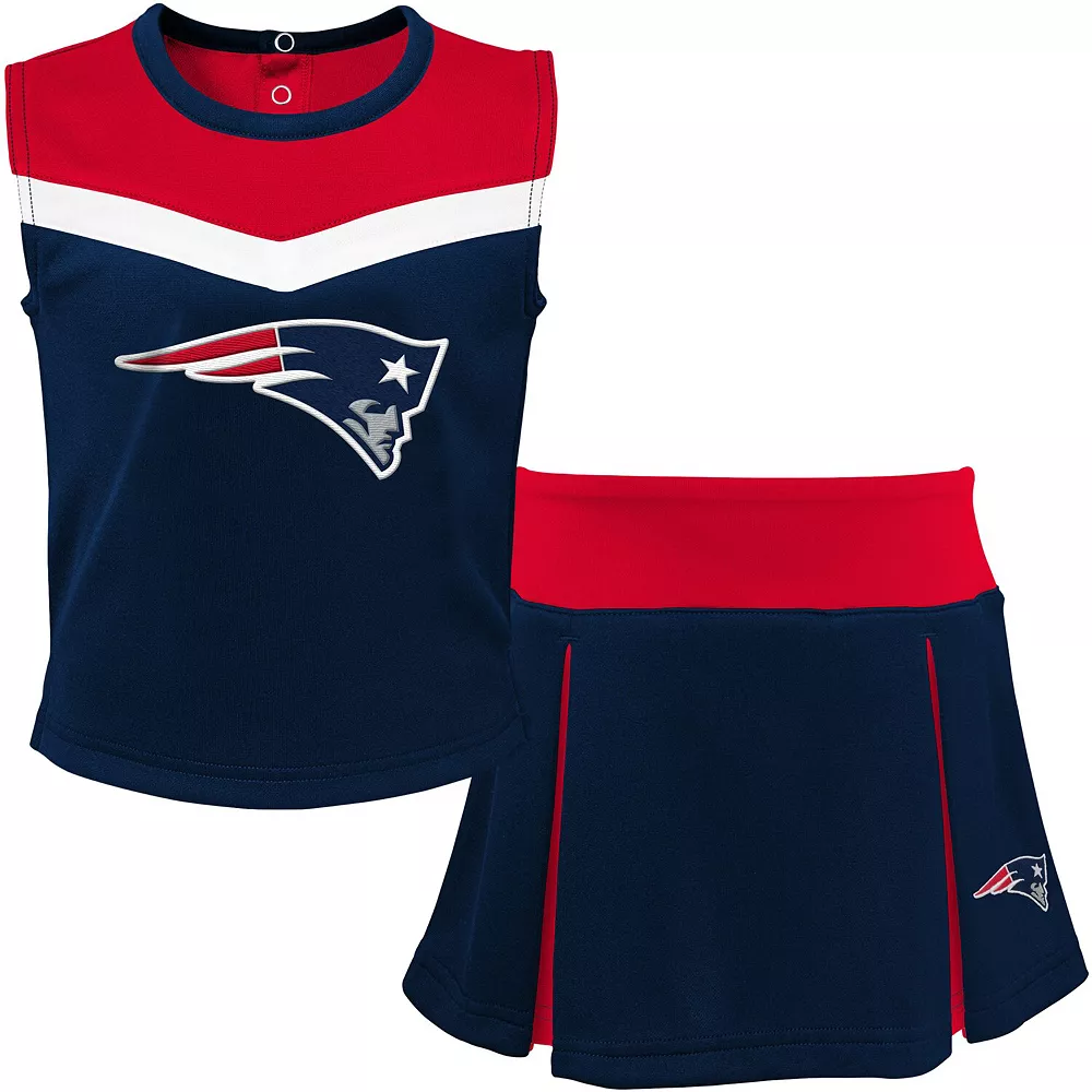 Youth Navy/Red New England Patriots Two-Piece Spirit Cheerleader Set 1 Youth Navy/Red New England Patriots Two-Piece Spirit Cheerleader Set