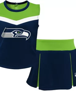 Youth College Navy/Neon Green Seattle Seahawks Two-Piece Spirit Cheerleader Set