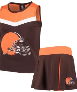 Girls Youth Brown/Orange Cleveland Browns Two-Piece Spirit Cheerleader Set