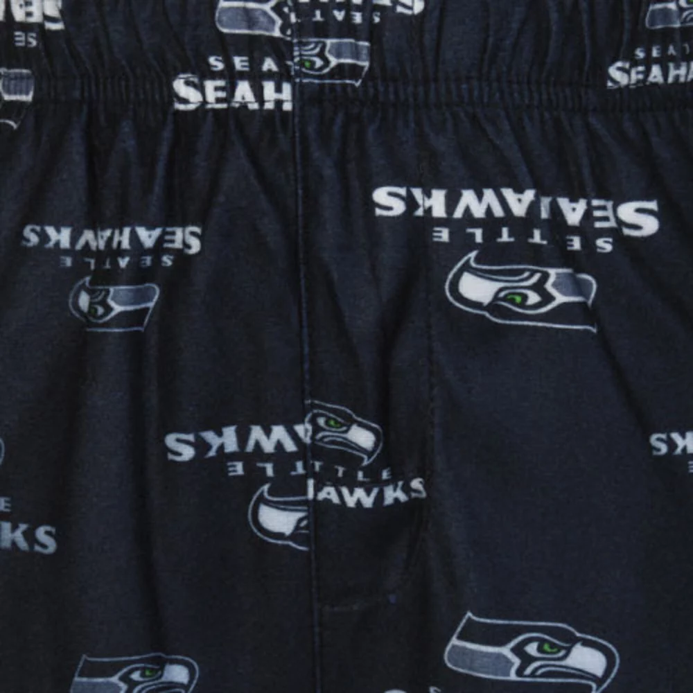 Seattle Seahawks Preschool Allover Logo Flannel Pajama Pants - Navy Blue 3 Seattle Seahawks Preschool Allover Logo Flannel Pajama Pants - Navy Blue - Image 3