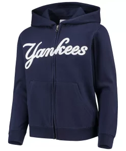 Youth Navy New York Yankees Team Color Wordmark Full-Zip Hoodie 6 Youth Navy New York Yankees Team Color Wordmark Full-Zip Hoodie -MLB Shop 4076873 ALT2