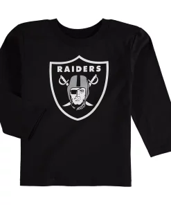 Oakland Raiders Preschool Team Logo Long Sleeve T-Shirt - Black