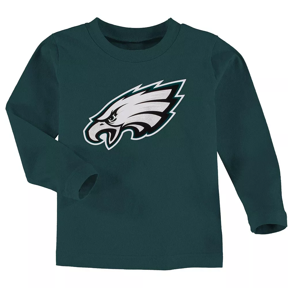 Philadelphia Eagles Toddler Team Logo Long Sleeve T-Shirt - Midnight Green 1 Philadelphia Eagles Toddler Team Logo Long Sleeve T-Shirt - Midnight Green