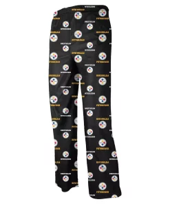 Pittsburgh Steelers Preschool Allover Logo Flannel Pajama Pants - Black