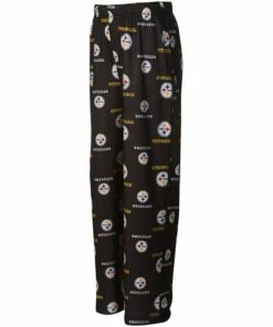 Alternative view of Pittsburgh Steelers Preschool Allover Logo Flannel Pajama Pants - Black