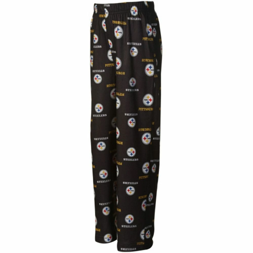 Pittsburgh Steelers Preschool Allover Logo Flannel Pajama Pants - Black 2 Pittsburgh Steelers Preschool Allover Logo Flannel Pajama Pants - Black - Image 2