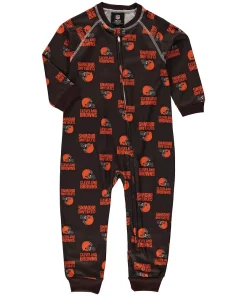 Toddler Brown Cleveland Browns Piped Raglan Full-Zip Jumper