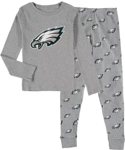 Preschool Heathered Gray Philadelphia Eagles Long Sleeve T-Shirt & Pants Sleep Set