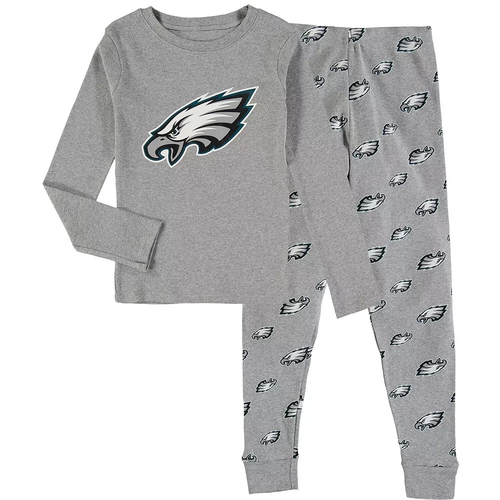 Preschool Heathered Gray Philadelphia Eagles Long Sleeve T-Shirt & Pants Sleep Set 1 Preschool Heathered Gray Philadelphia Eagles Long Sleeve T-Shirt & Pants Sleep Set