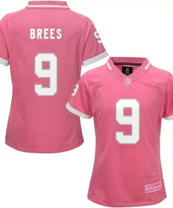 Girls Youth Drew Brees Pink New Orleans Saints Bubble Gum Jersey