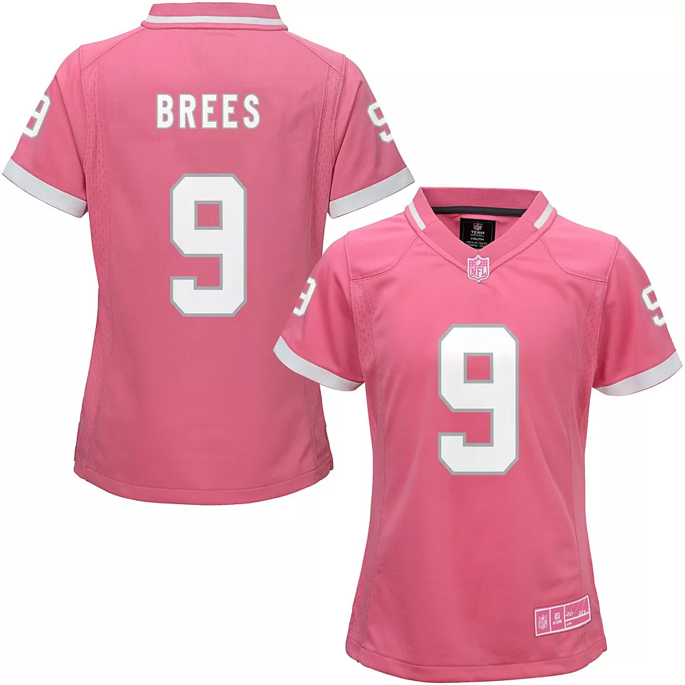Girls Youth Drew Brees Pink New Orleans Saints Bubble Gum Jersey 1 Girls Youth Drew Brees Pink New Orleans Saints Bubble Gum Jersey