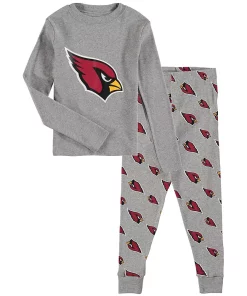 Youth Heathered Gray Arizona Cardinals Long Sleeve T-Shirt & Pants Sleep Set