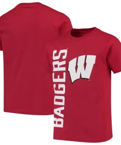 Youth Red Wisconsin Badgers Vertical Leap T-Shirt
