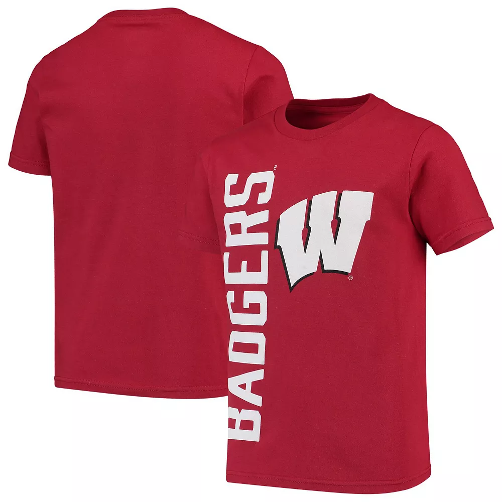 Youth Red Wisconsin Badgers Vertical Leap T-Shirt 2 Youth Red Wisconsin Badgers Vertical Leap T-Shirt - Image 2