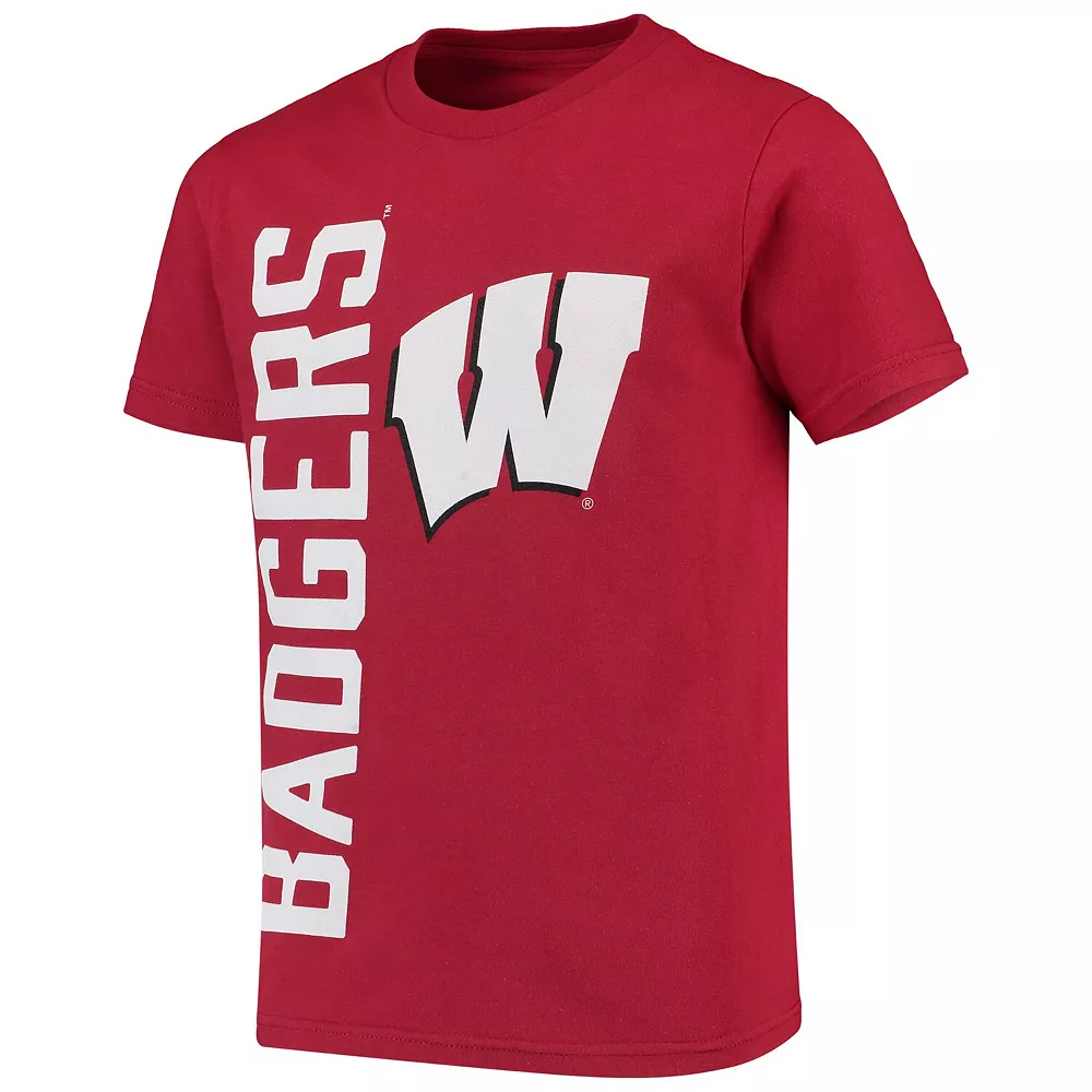 Youth Red Wisconsin Badgers Vertical Leap T-Shirt 3 Youth Red Wisconsin Badgers Vertical Leap T-Shirt - Image 3
