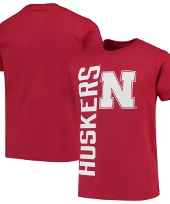 Youth Scarlet Nebraska Huskers Vertical Leap T-Shirt
