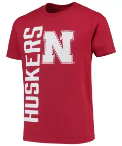 Youth Scarlet Nebraska Huskers Vertical Leap T-Shirt 5 Youth Scarlet Nebraska Huskers Vertical Leap T-Shirt -MLB Shop 4086206 ALT2