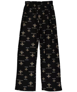 New Orleans Saints Youth All Over Print Lounge Pants - Black