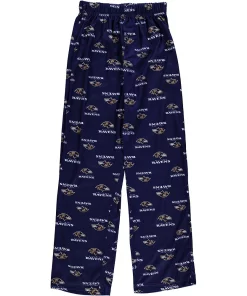 Baltimore Ravens Youth All Over Print Lounge Pants - Purple
