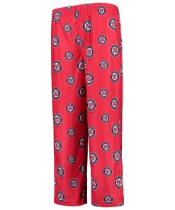 Youth Red Washington Nationals Team Color Printed Logo Pants