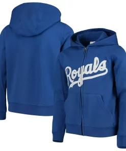 Youth Royal Kansas City Royals Team Color Wordmark Full-Zip Hoodie