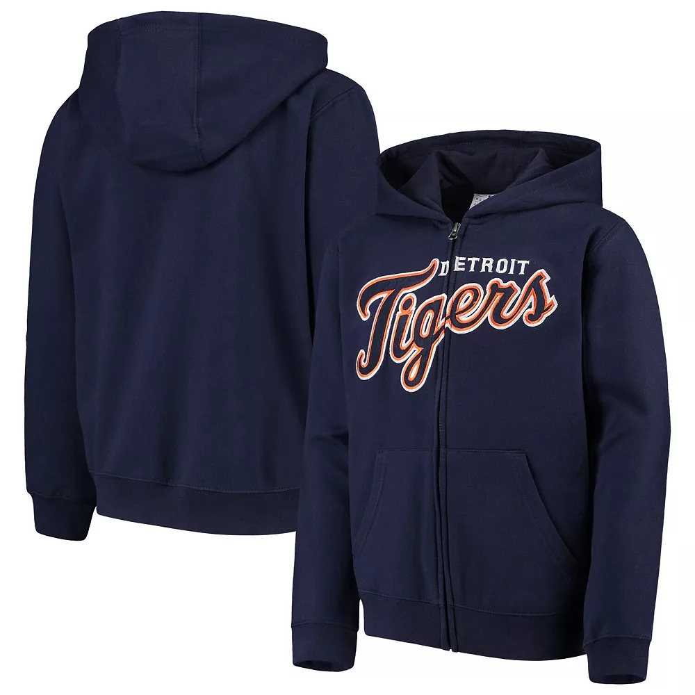 Youth Navy Detroit Tigers Team Color Wordmark Full-Zip Hoodie 2 Youth Navy Detroit Tigers Team Color Wordmark Full-Zip Hoodie - Image 2