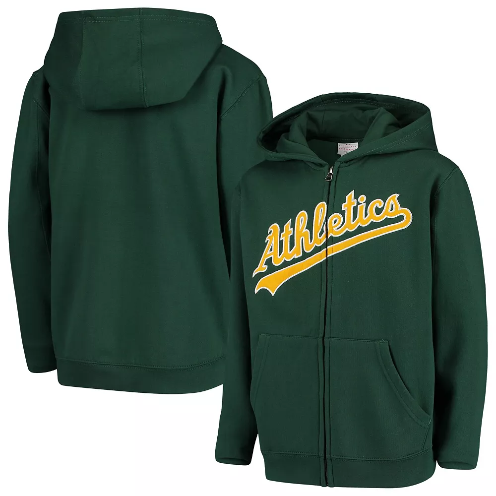 Youth Green Oakland Athletics Team Color Wordmark Full-Zip Hoodie 2 Youth Green Oakland Athletics Team Color Wordmark Full-Zip Hoodie - Image 2
