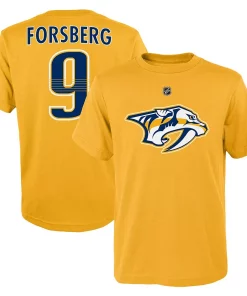 Youth Filip Forsberg Gold Nashville Predators Player Name & Number T-Shirt