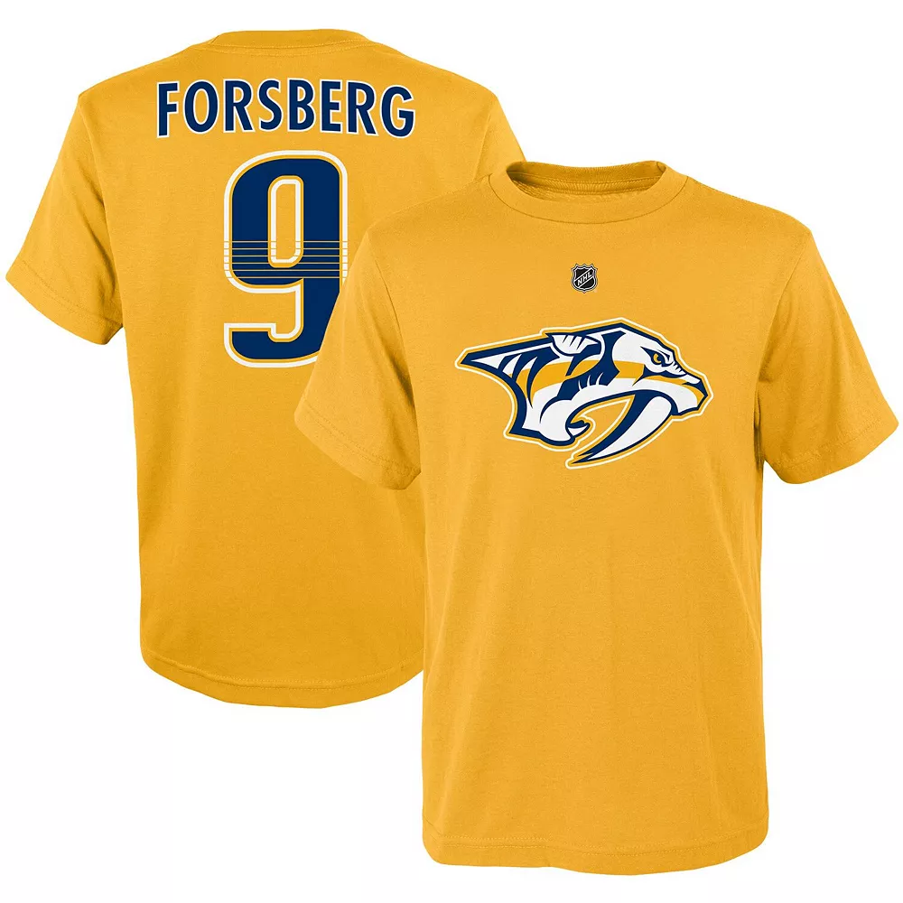 Youth Filip Forsberg Gold Nashville Predators Player Name & Number T-Shirt 1 Youth Filip Forsberg Gold Nashville Predators Player Name & Number T-Shirt