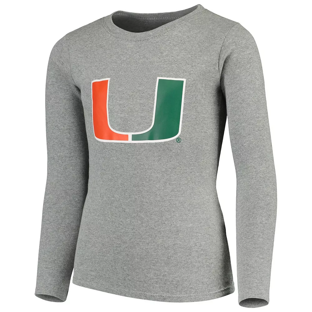 Youth Heathered Gray Miami Hurricanes Long Sleeve T-Shirt & Pant Sleep Set 3 Youth Heathered Gray Miami Hurricanes Long Sleeve T-Shirt & Pant Sleep Set - Image 3