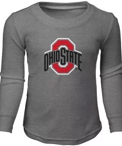 Youth Heathered Gray Ohio State Buckeyes Long Sleeve T-Shirt & Pants Sleep Set -MLB Shop 4177159 ALT2