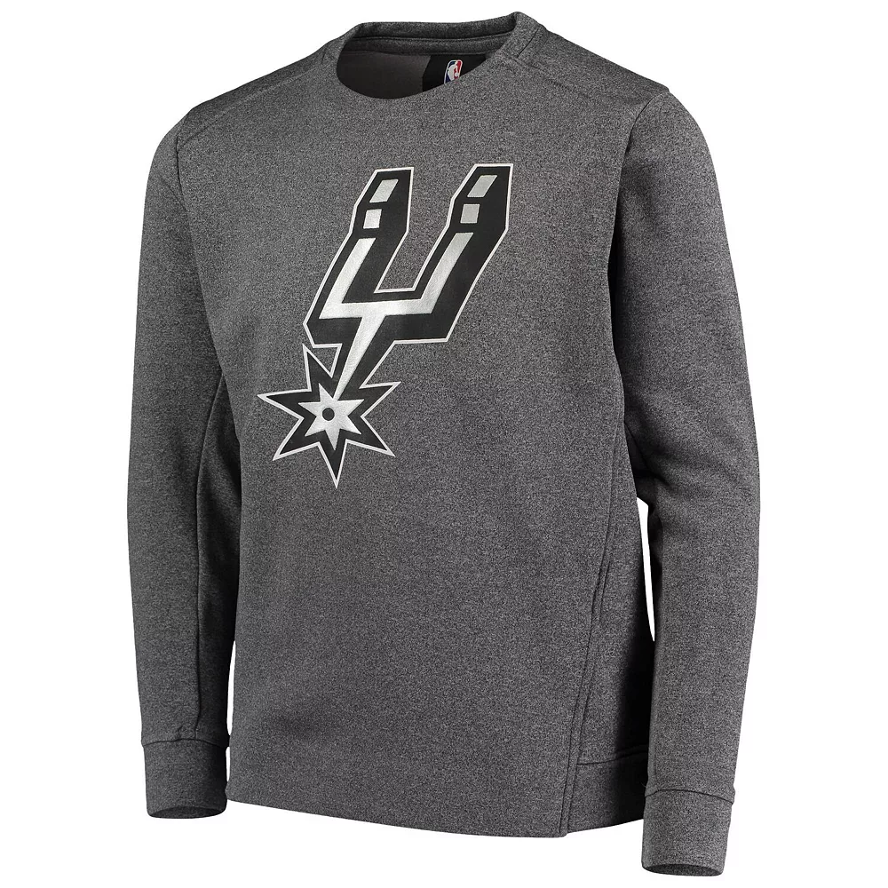 Youth Heathered Gray San Antonio Spurs Performance Fleece Crew Sweatshirt 3 Youth Heathered Gray San Antonio Spurs Performance Fleece Crew Sweatshirt - Image 3