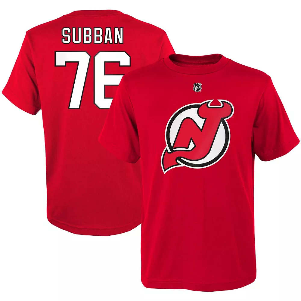 Youth P.K. Subban Red New Jersey Devils Player Name & Number T-Shirt 1 Youth P.K. Subban Red New Jersey Devils Player Name & Number T-Shirt