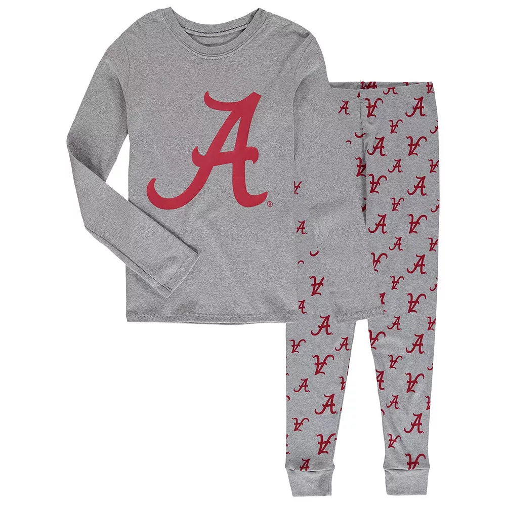 Youth Heathered Gray Alabama Crimson Tide Long Sleeve T-Shirt & Pant Sleep Set 1 Youth Heathered Gray Alabama Crimson Tide Long Sleeve T-Shirt & Pant Sleep Set