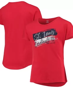 Girls Youth Red St. Louis Cardinals Brush Stroke Dolman T-Shirt