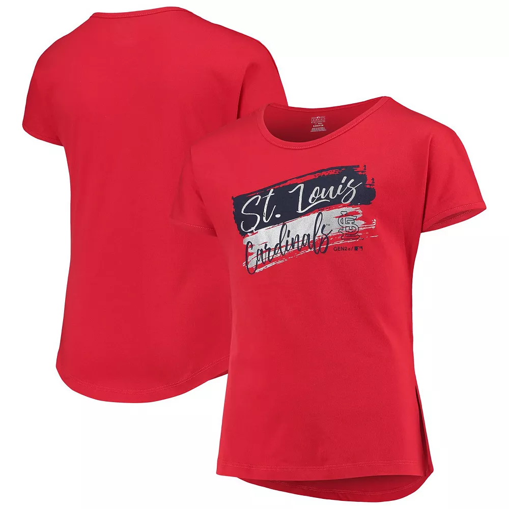 Girls Youth Red St. Louis Cardinals Brush Stroke Dolman T-Shirt 1 Girls Youth Red St. Louis Cardinals Brush Stroke Dolman T-Shirt