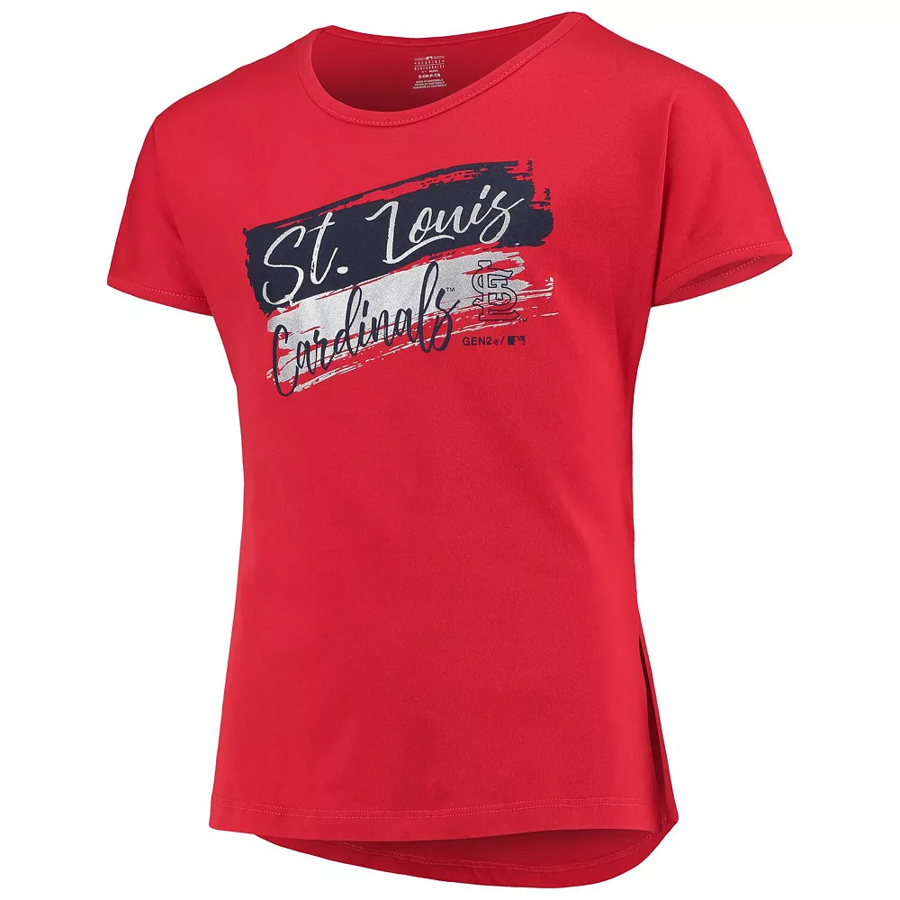 Girls Youth Red St. Louis Cardinals Brush Stroke Dolman T-Shirt 3 Girls Youth Red St. Louis Cardinals Brush Stroke Dolman T-Shirt - Image 3