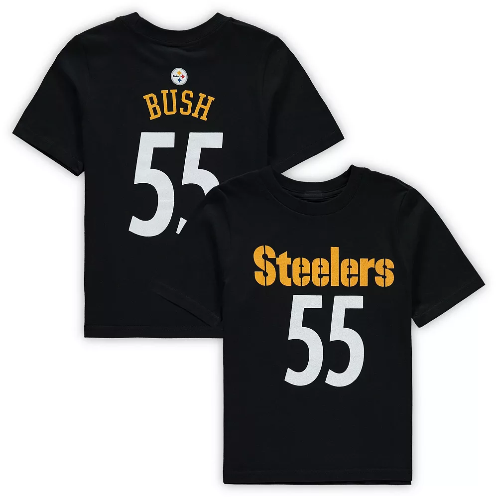 Preschool Devin Bush Black Pittsburgh Steelers Mainliner Player Name & Number T-Shirt 1 Preschool Devin Bush Black Pittsburgh Steelers Mainliner Player Name & Number T-Shirt