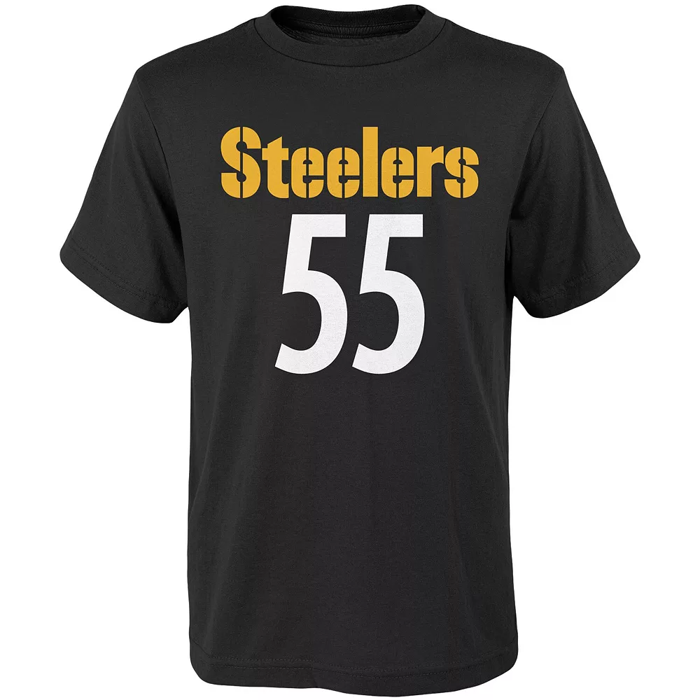 Youth Devin Bush Black Pittsburgh Steelers Mainliner Player Name & Number T-Shirt 3 Youth Devin Bush Black Pittsburgh Steelers Mainliner Player Name & Number T-Shirt - Image 3